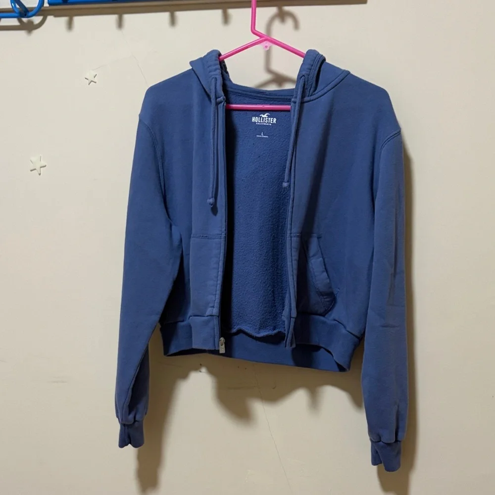 Hollister blue cropped hoodie - Picture 3 of 7